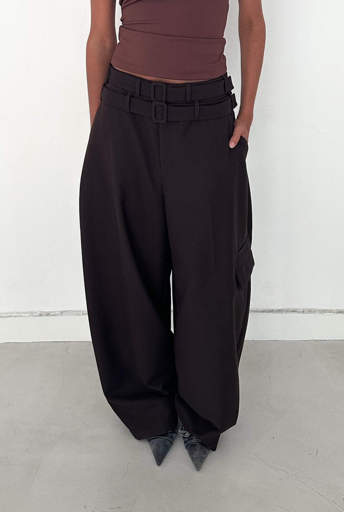 SAEMDI Ely Double Belted Trousers