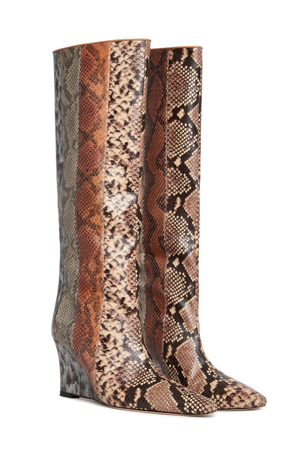Cynthia Rowley Embossed Leather Wedge Boot