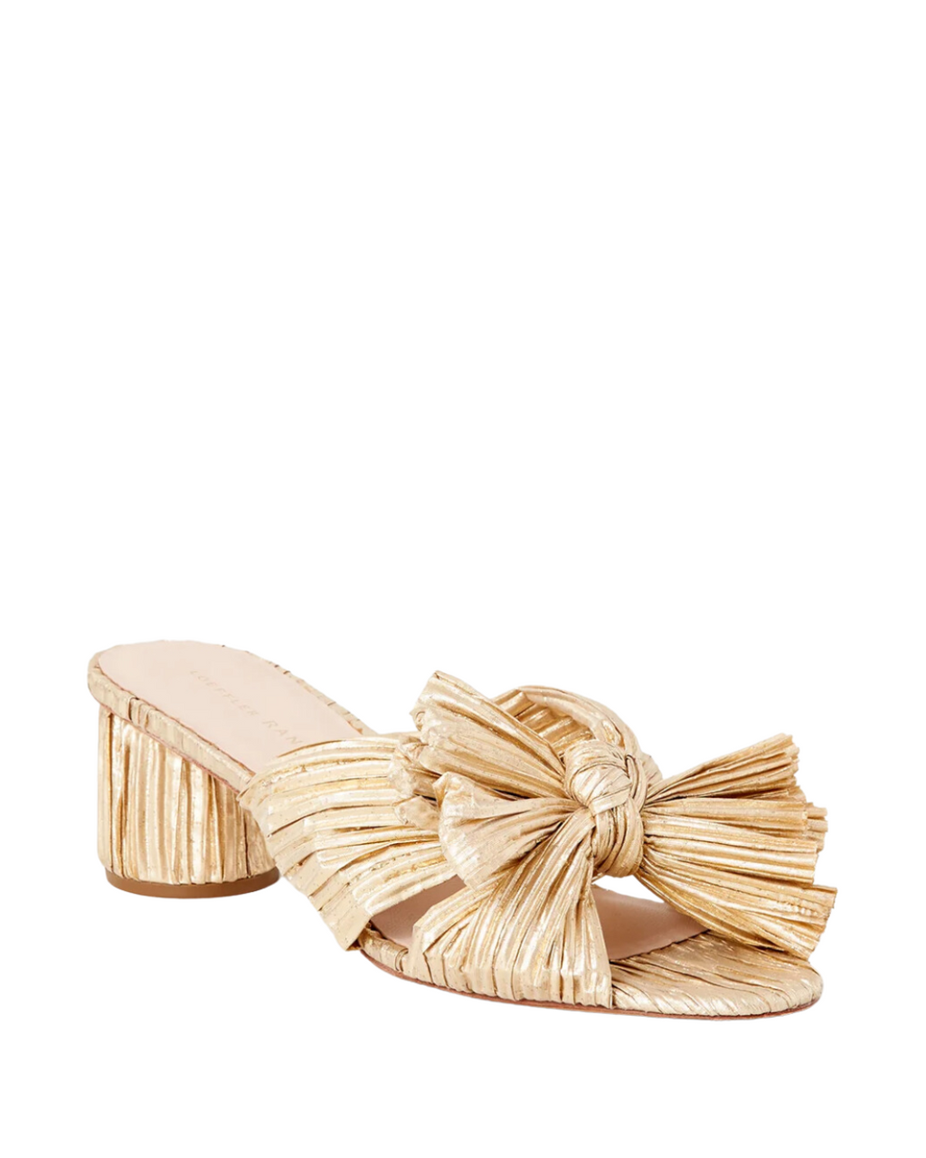 Loeffler Randall EMILIA GOLD PLEATED BOW HEEL - GOLD