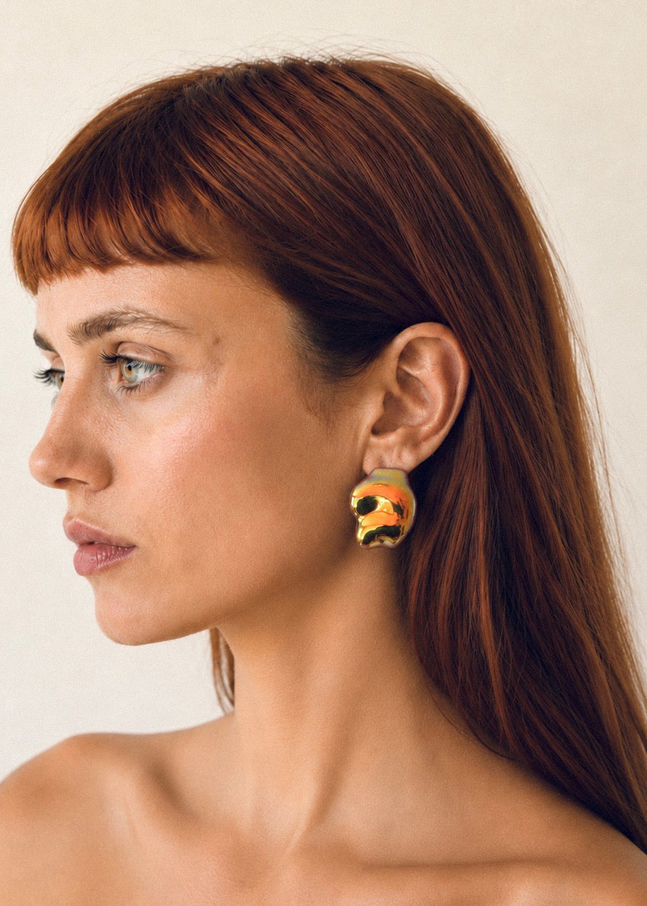JULIE THÉVENOT Enigma Orange Sunset Glass Earrings