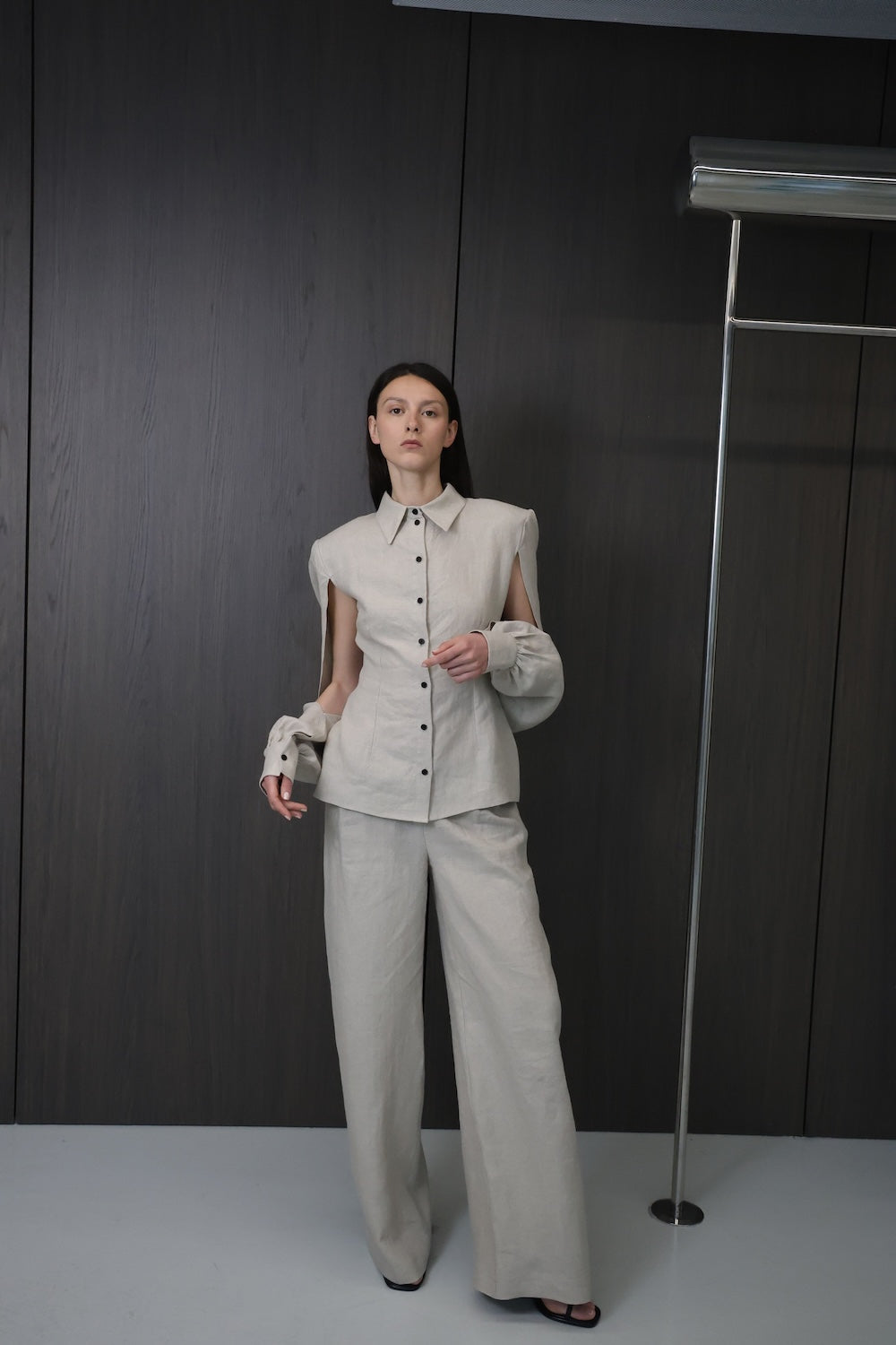 MAET Etem Linen Shirt - Beige