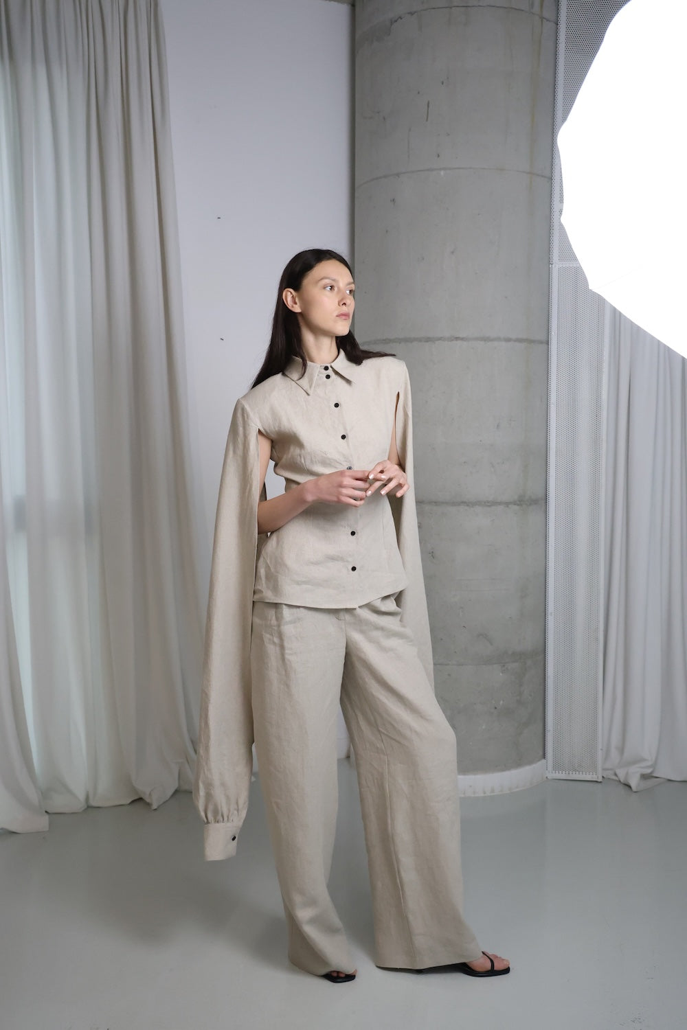 MAET Etem Linen Shirt - Beige