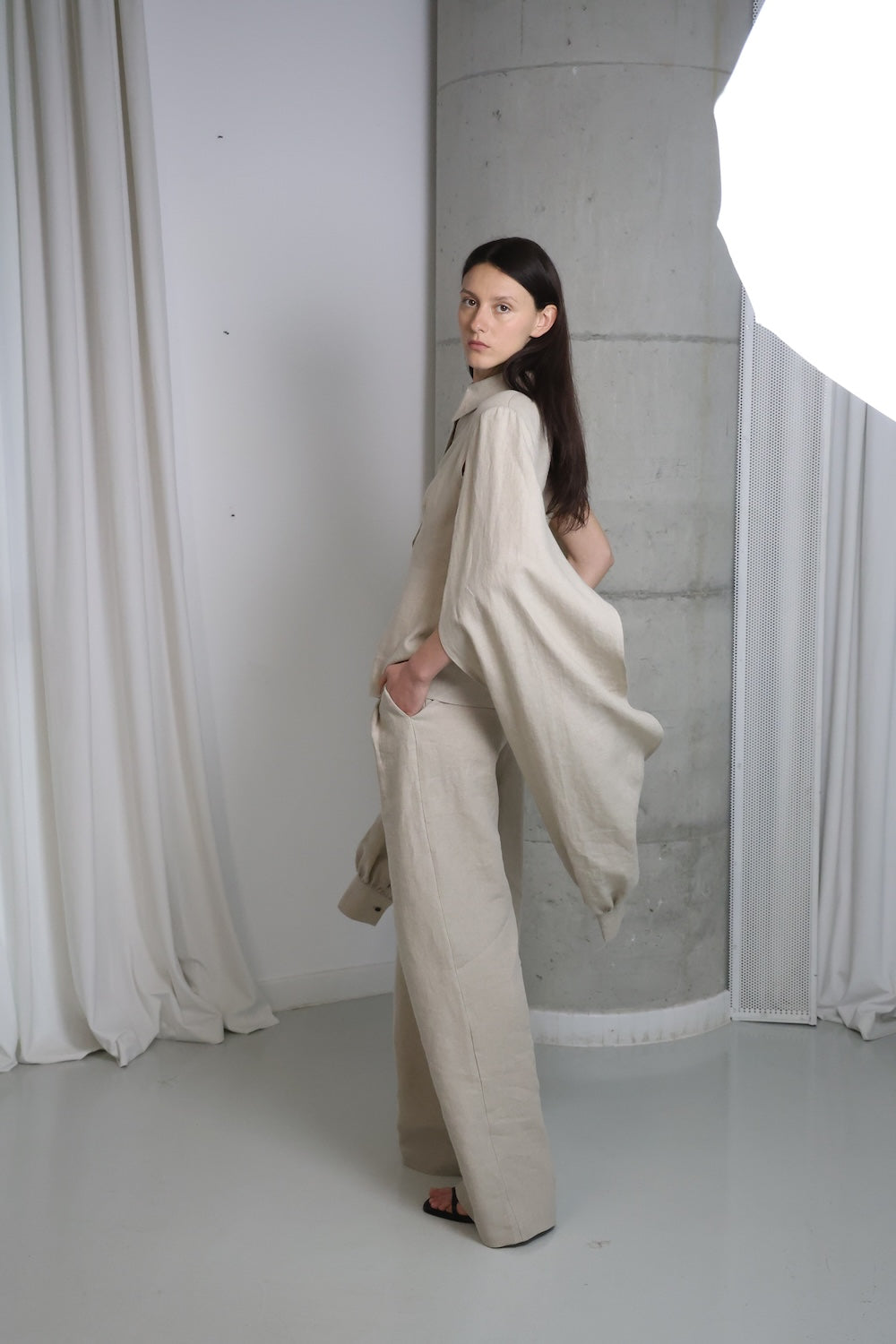 MAET Etem Linen Shirt - Beige