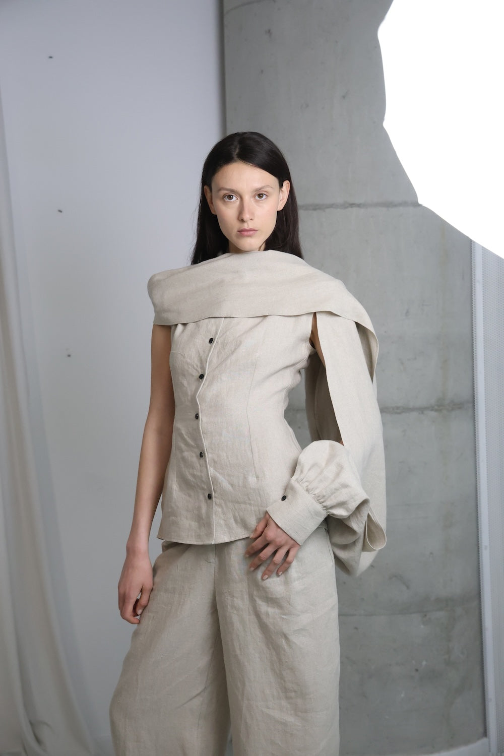 MAET Etem Linen Shirt - Beige