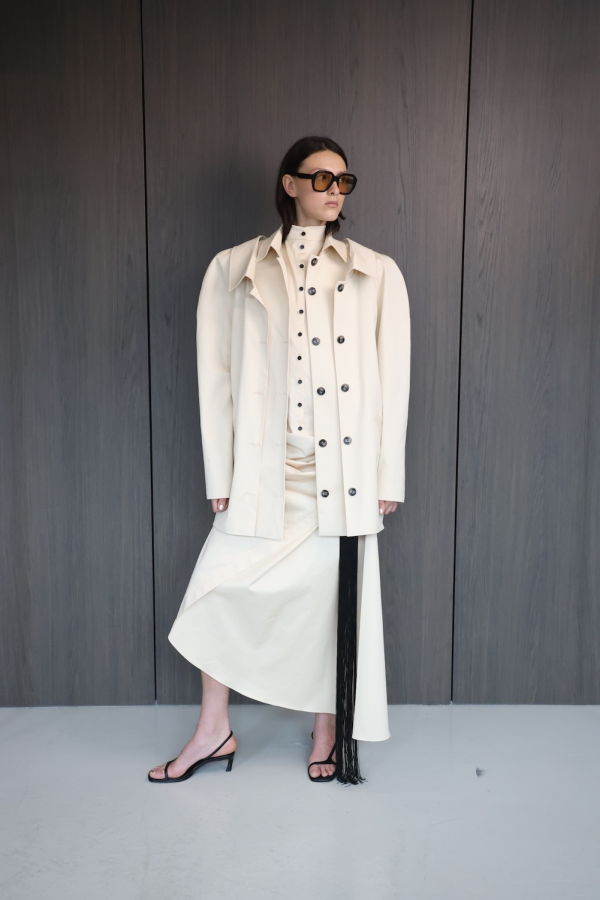 MAET Etlar Short Trench Coat - Butter Yellow