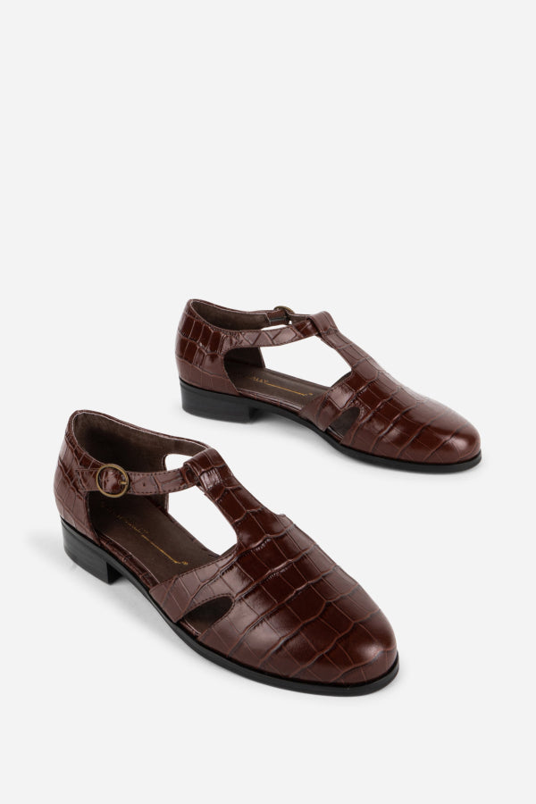 INTENTIONALLY __________. Eureka T-Strap Flat