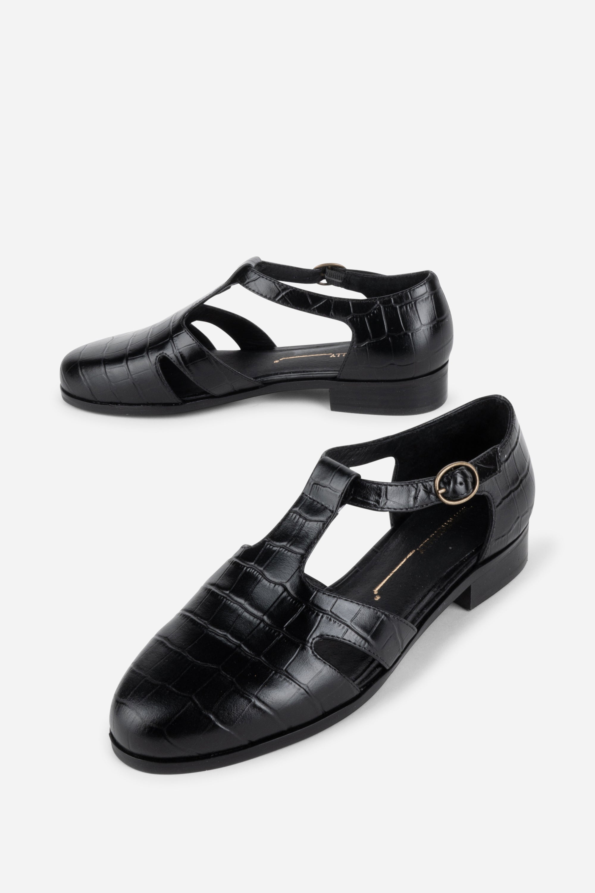 INTENTIONALLY __________. Eureka T-Strap Flat