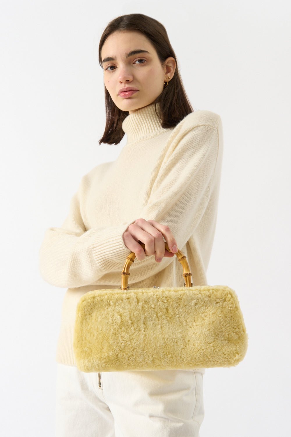 Jil Sander East West Goji Shearling Bag