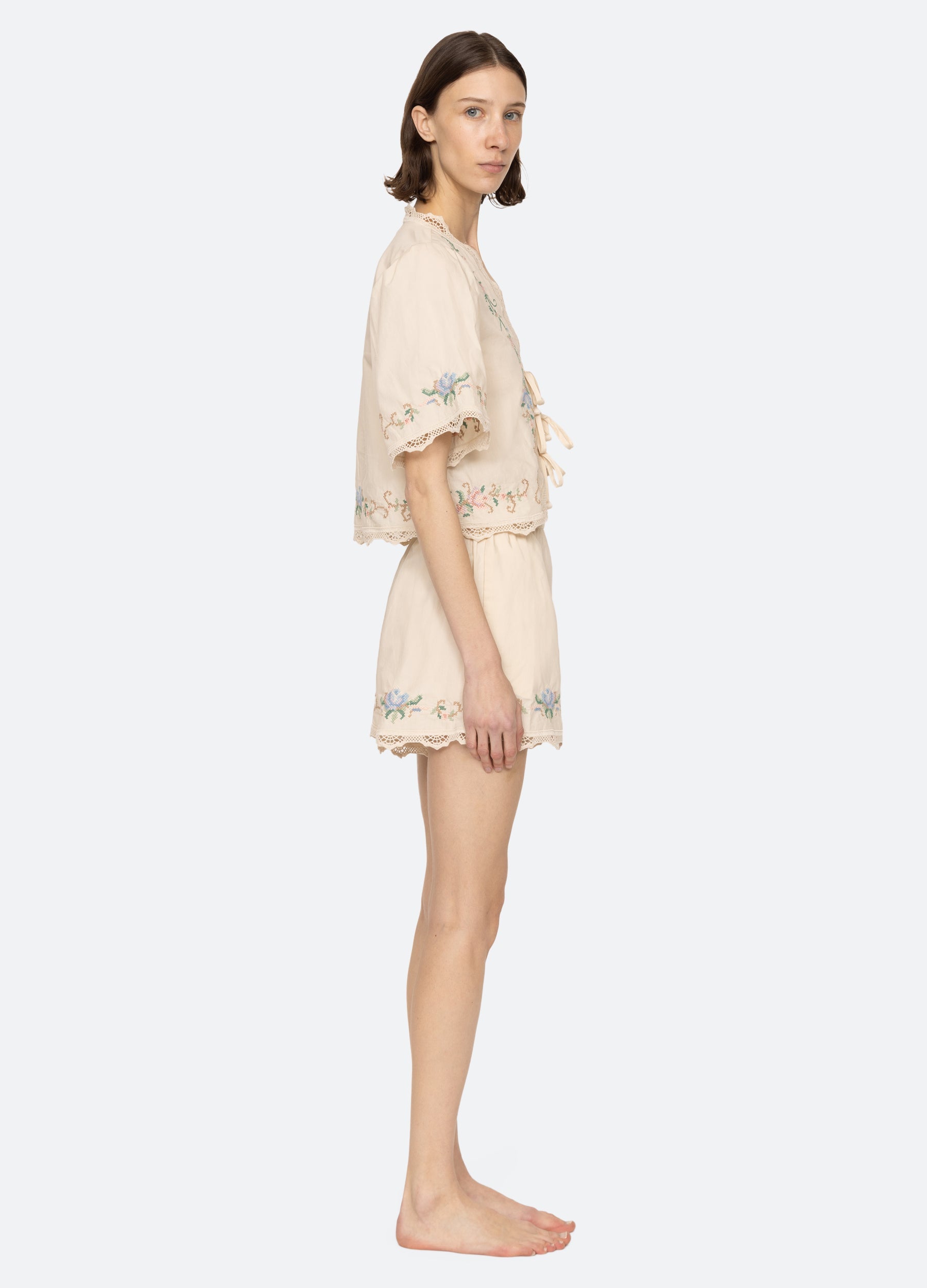 Sea NY Edwina PJ Short Set - Cream