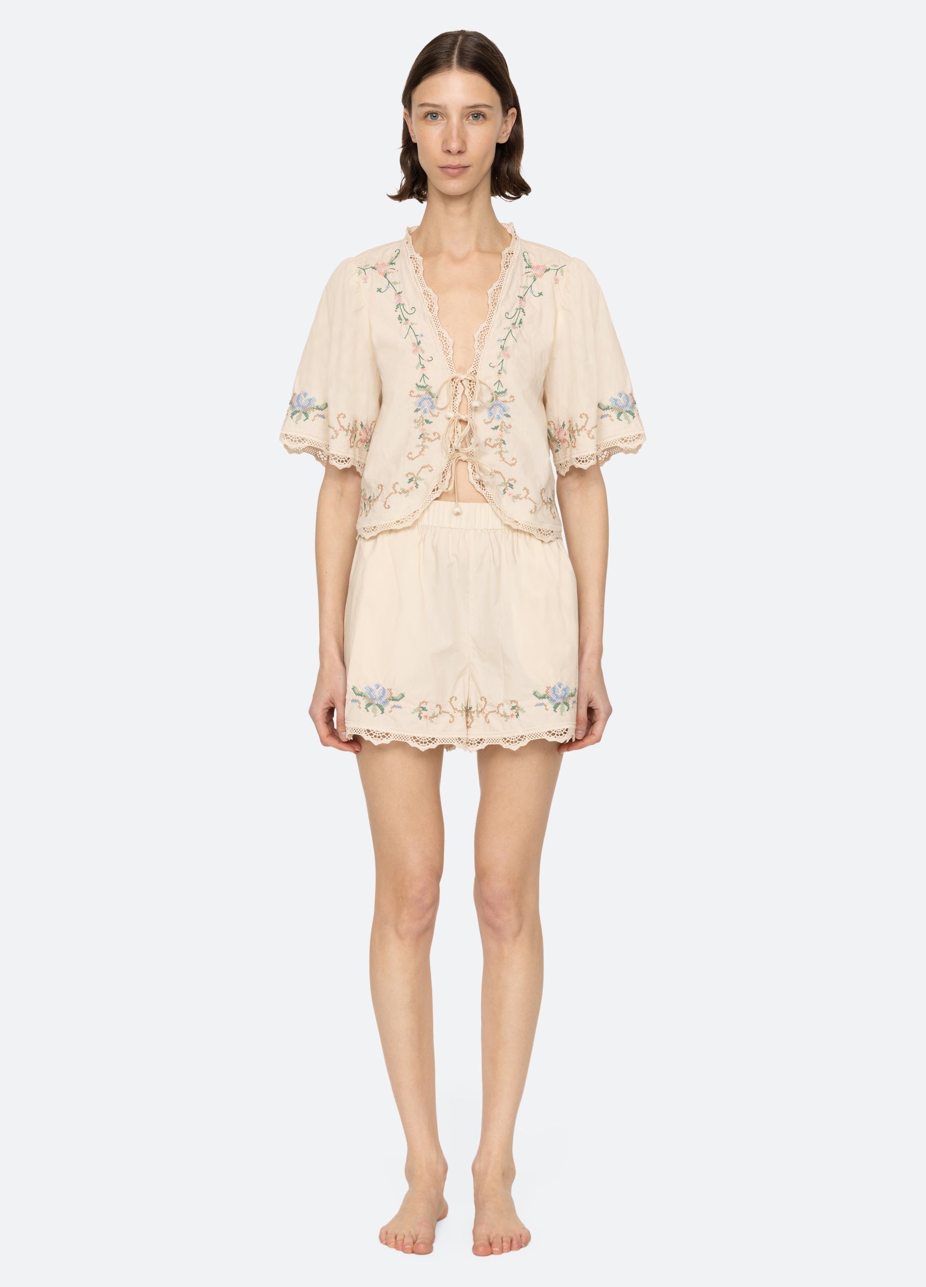 Sea NY Edwina PJ Short Set - Cream