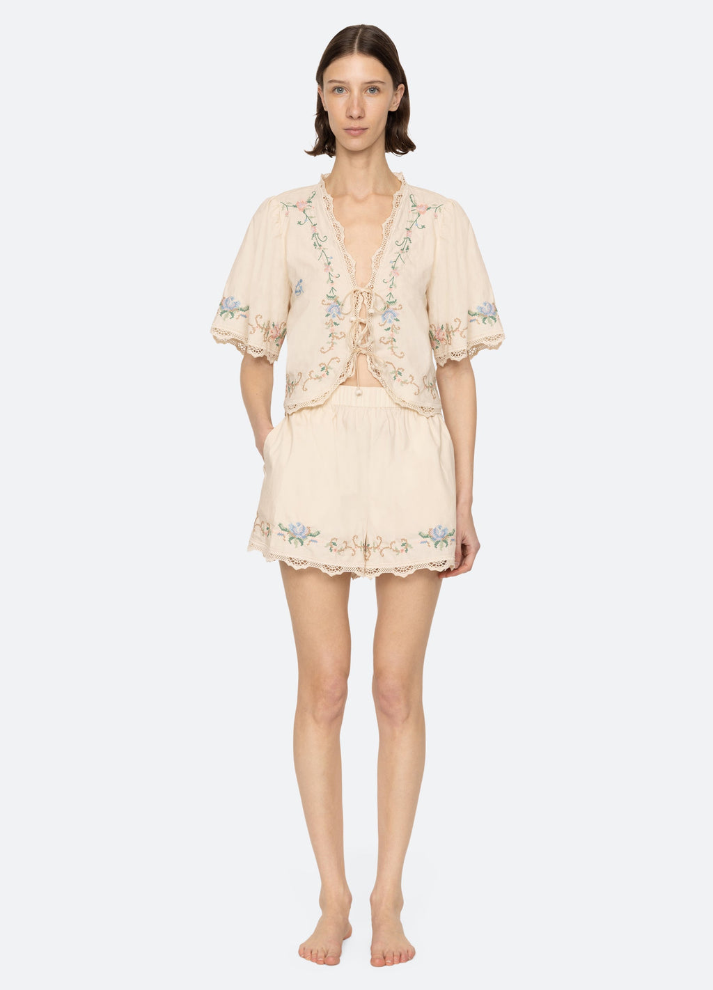 Sea NY Edwina PJ Short Set - Cream