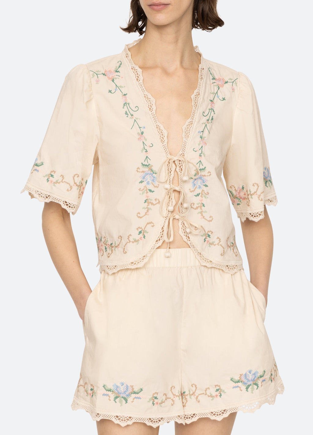 Sea NY Edwina PJ Short Set - Cream