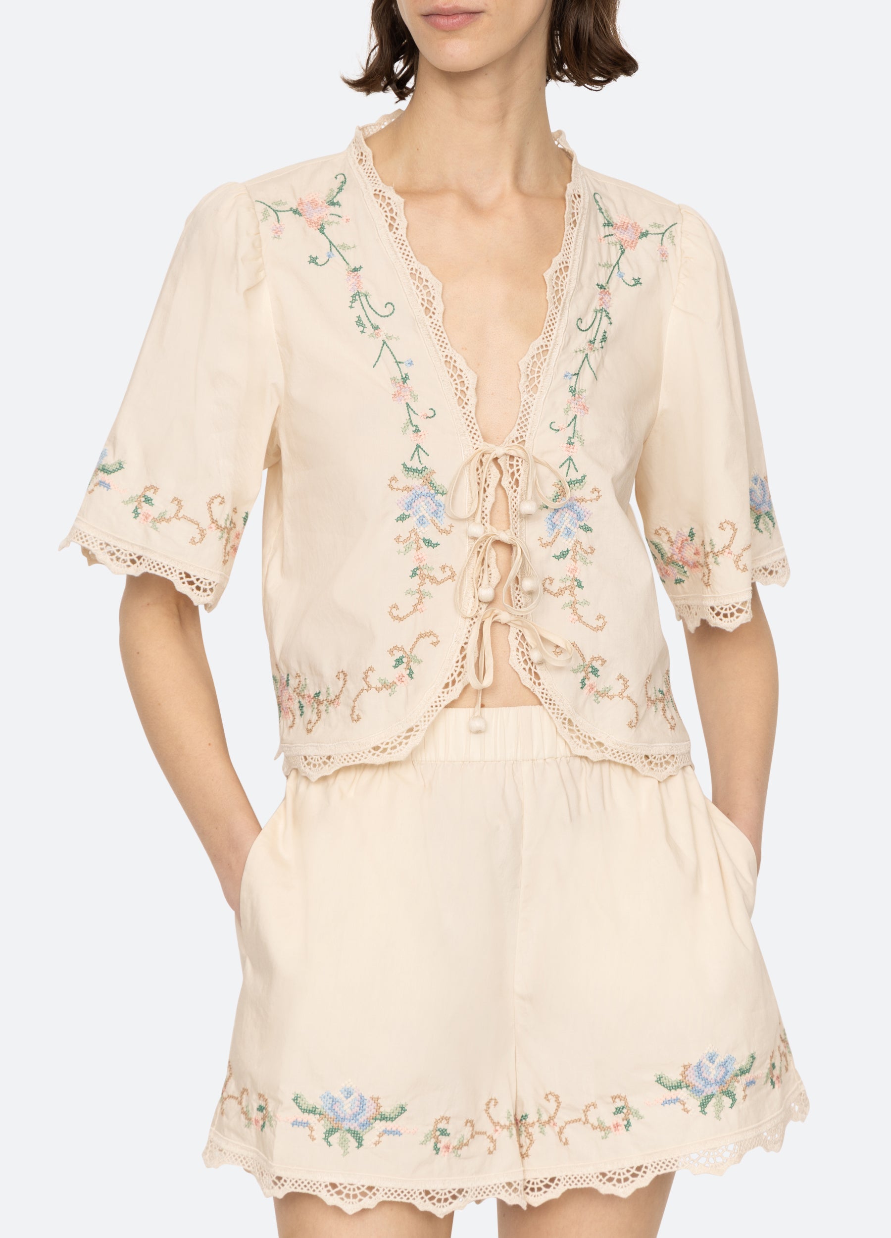 Sea NY Edwina PJ Short Set - Cream