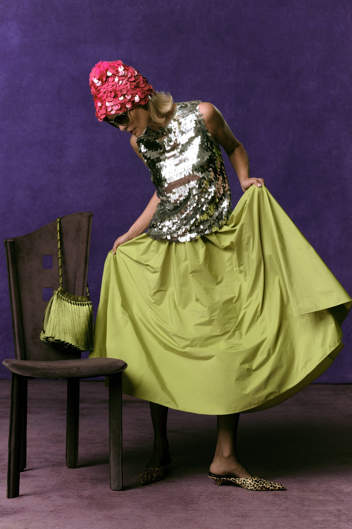 Simon Miller Effie Taffeta Skirt - Chartreuse