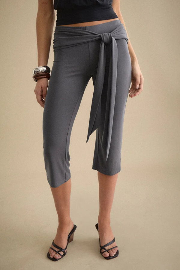 Motel Effy Tie Side Cupro Capri Trousers