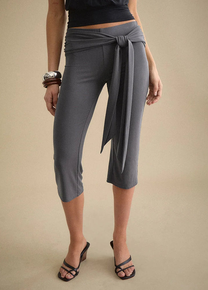 Motel Effy Tie Side Cupro Capri Trousers
