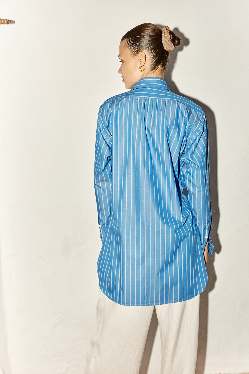 Datura Paul Shirt - Egyptian Blue Stripe