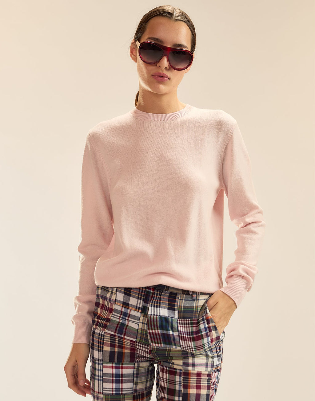 Cynthia Rowley Elea Wool Cashmere Sweater - Light Pink
