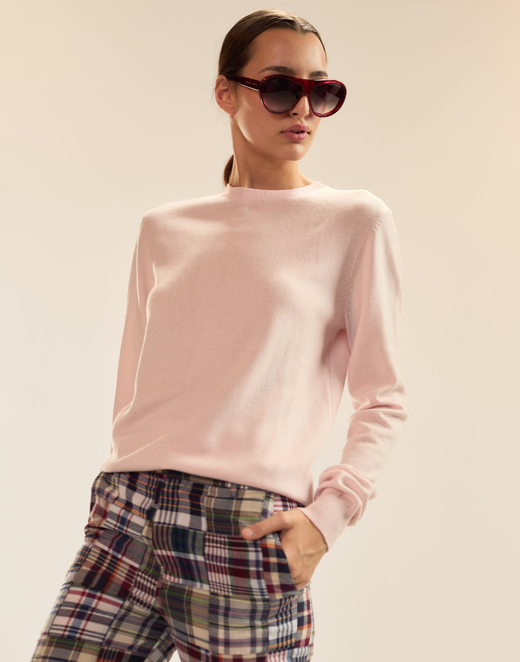 Cynthia Rowley Elea Wool Cashmere Sweater - Light Pink