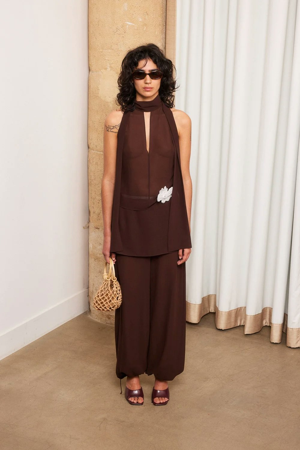 SAEMDI Elia Overskirt Trousers - Brown