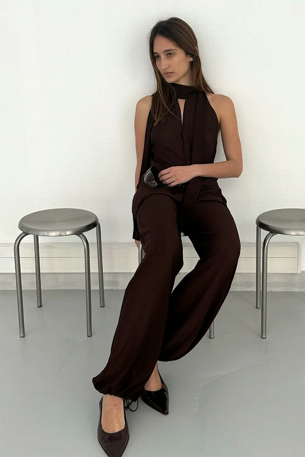 SAEMDI Elia Overskirt Trousers - Brown