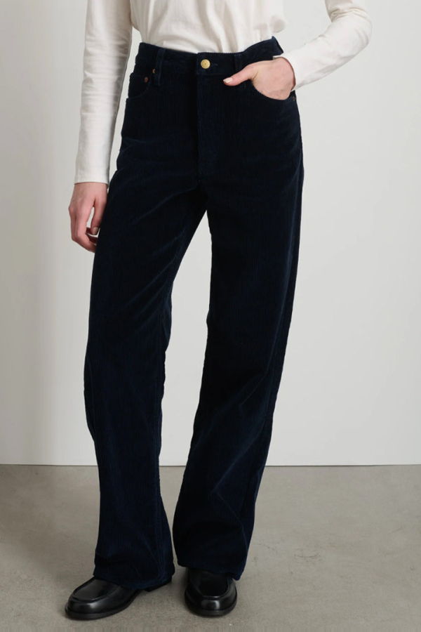B Sides Elissa Long Trousers - Marine Corduroy