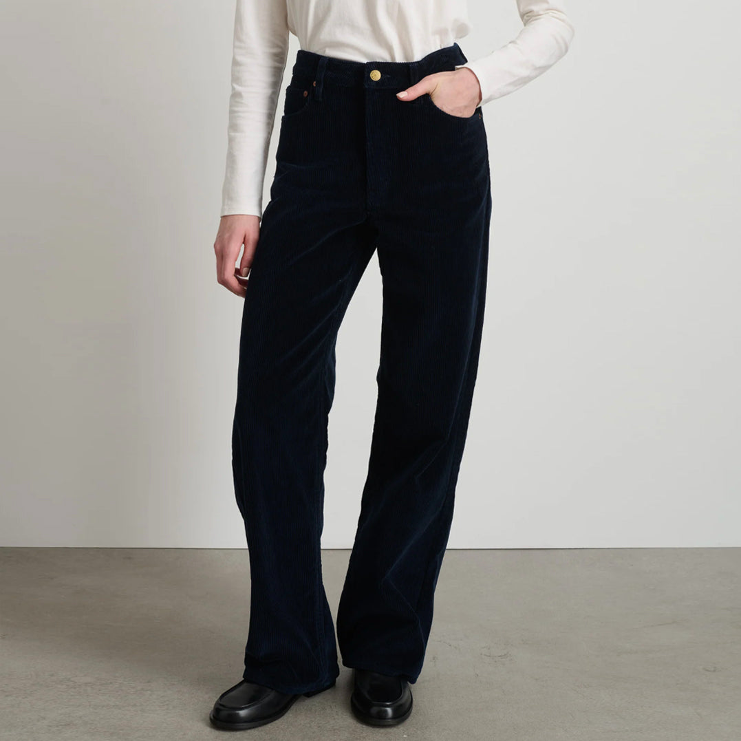 B Sides Elissa Long Trousers - Marine Corduroy