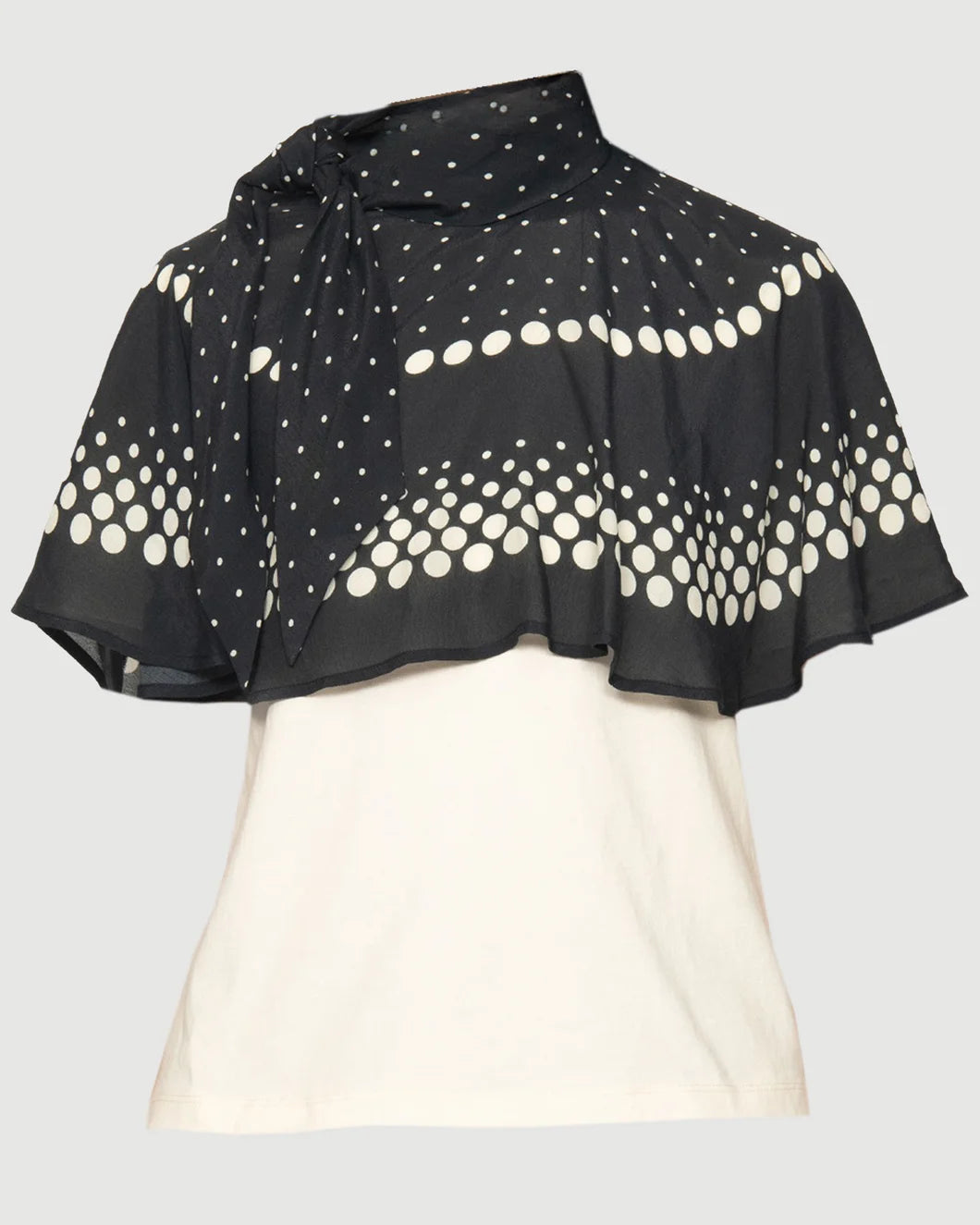 Sea NY Elly Polka Print Cape T-Shirt - Cream