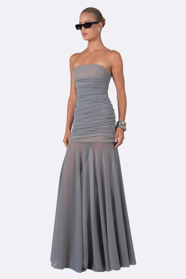 Nonchalant Label Elodie Dress - Metallic Gray
