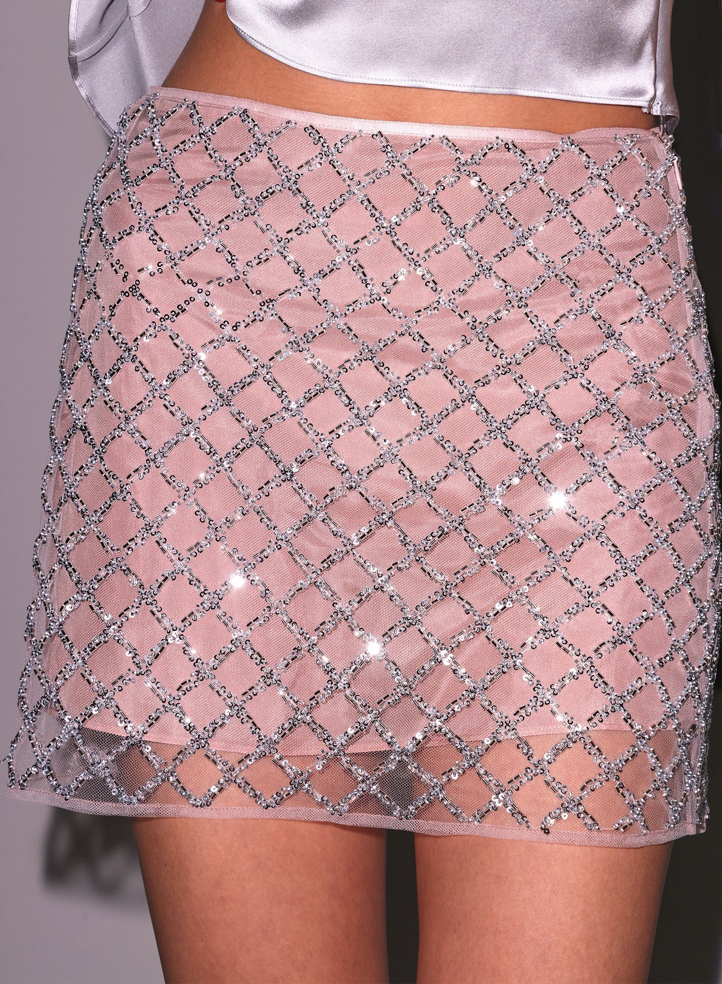 fleur du mal Embellished Mini Skirt - Silver