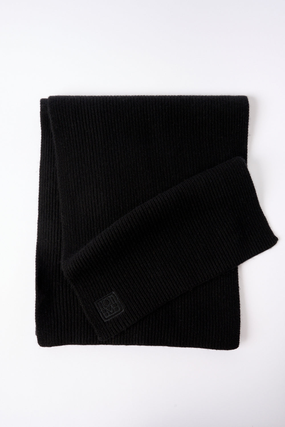 Totême Embroidered Monogram Wool Cashmere Scarf