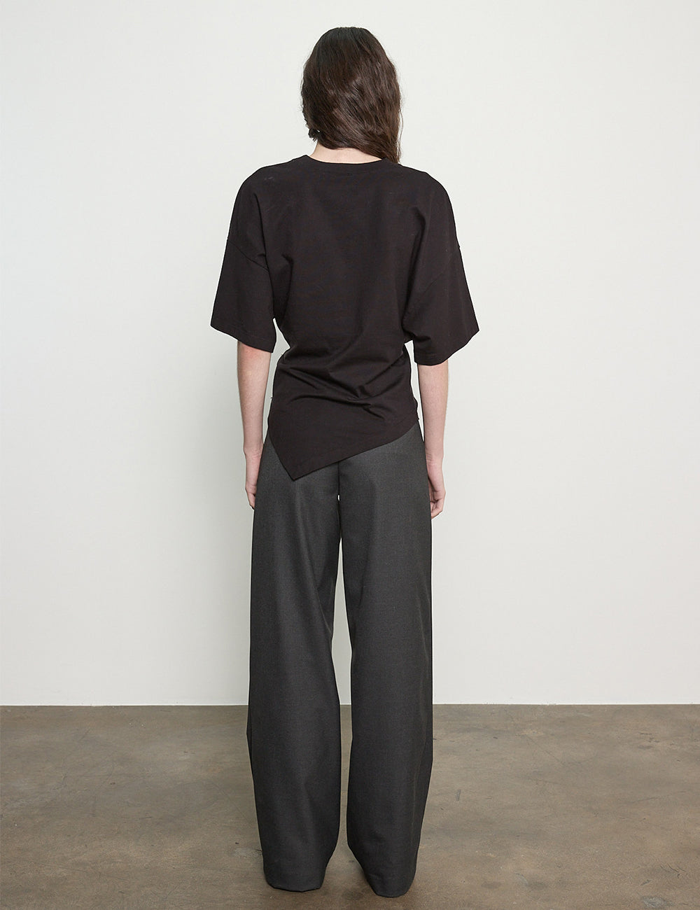 Enza Costa Supima Structured Jersey Asymmetrical Tee
