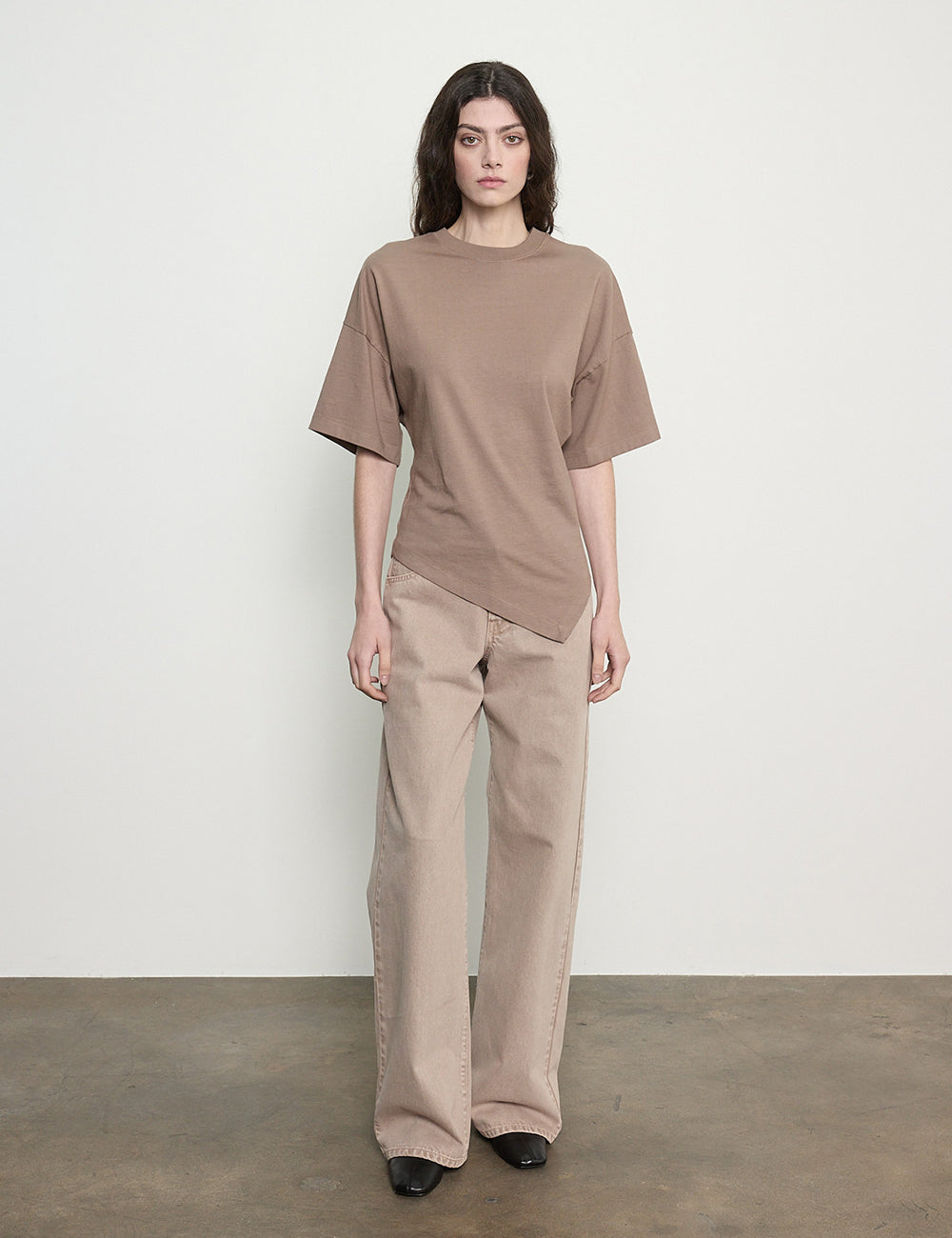 Enza Costa Supima Structured Jersey Asymmetrical Tee
