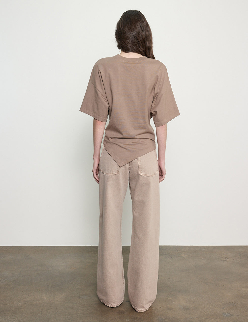 Enza Costa Supima Structured Jersey Asymmetrical Tee