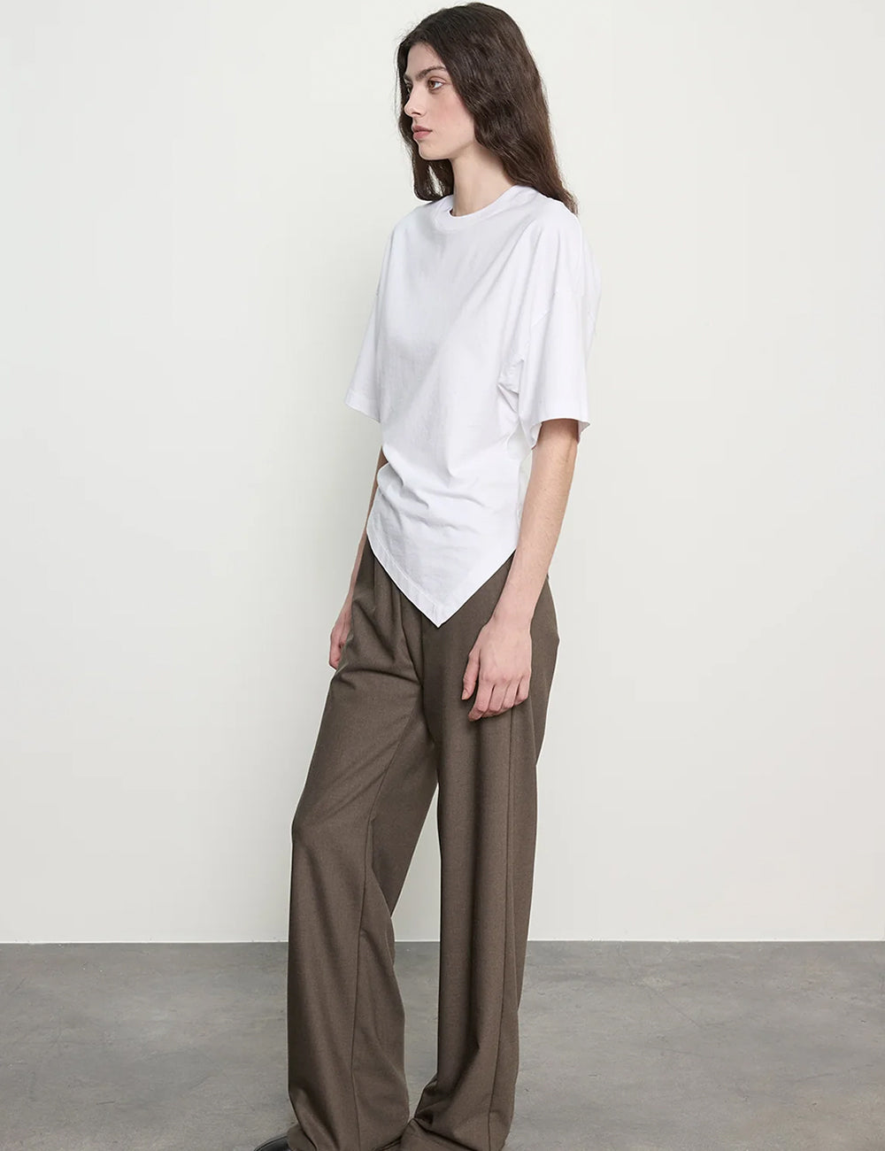 Enza Costa Supima Structured Jersey Asymmetrical Tee
