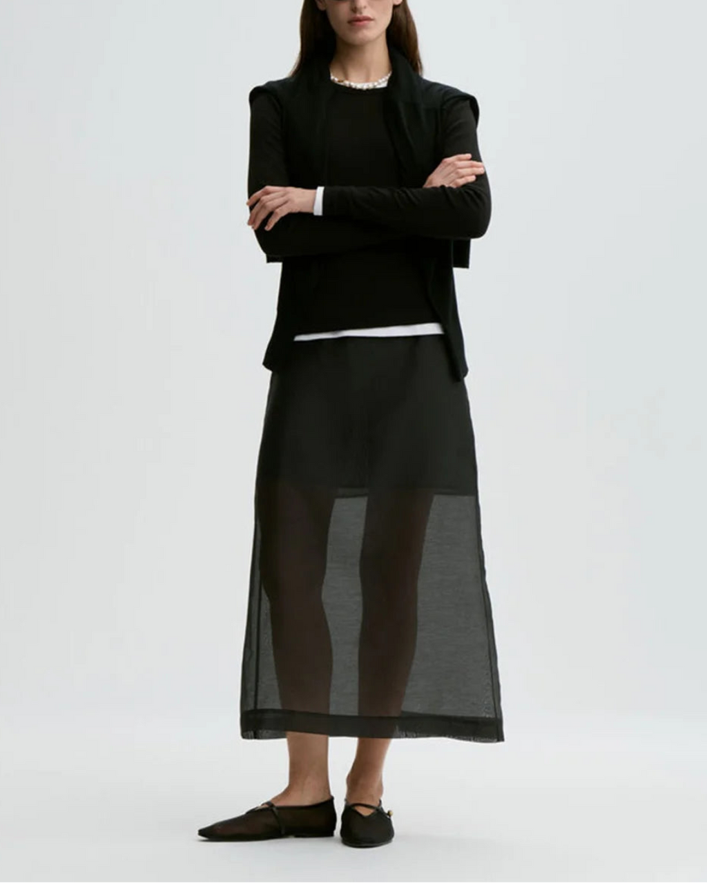 By Malene Birger Esta Soft Organza Skirt - Black
