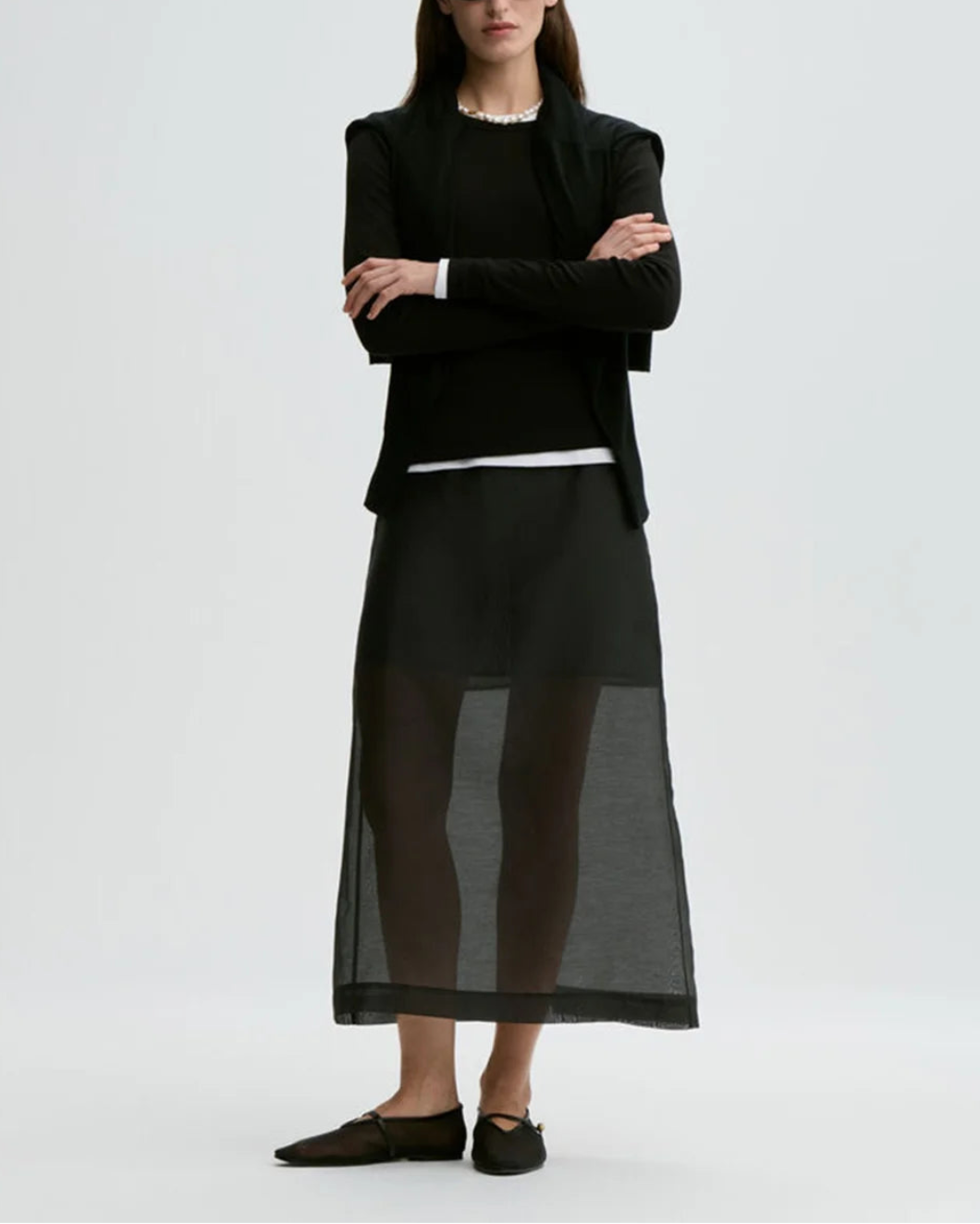 By Malene Birger Esta Soft Organza Skirt - Black