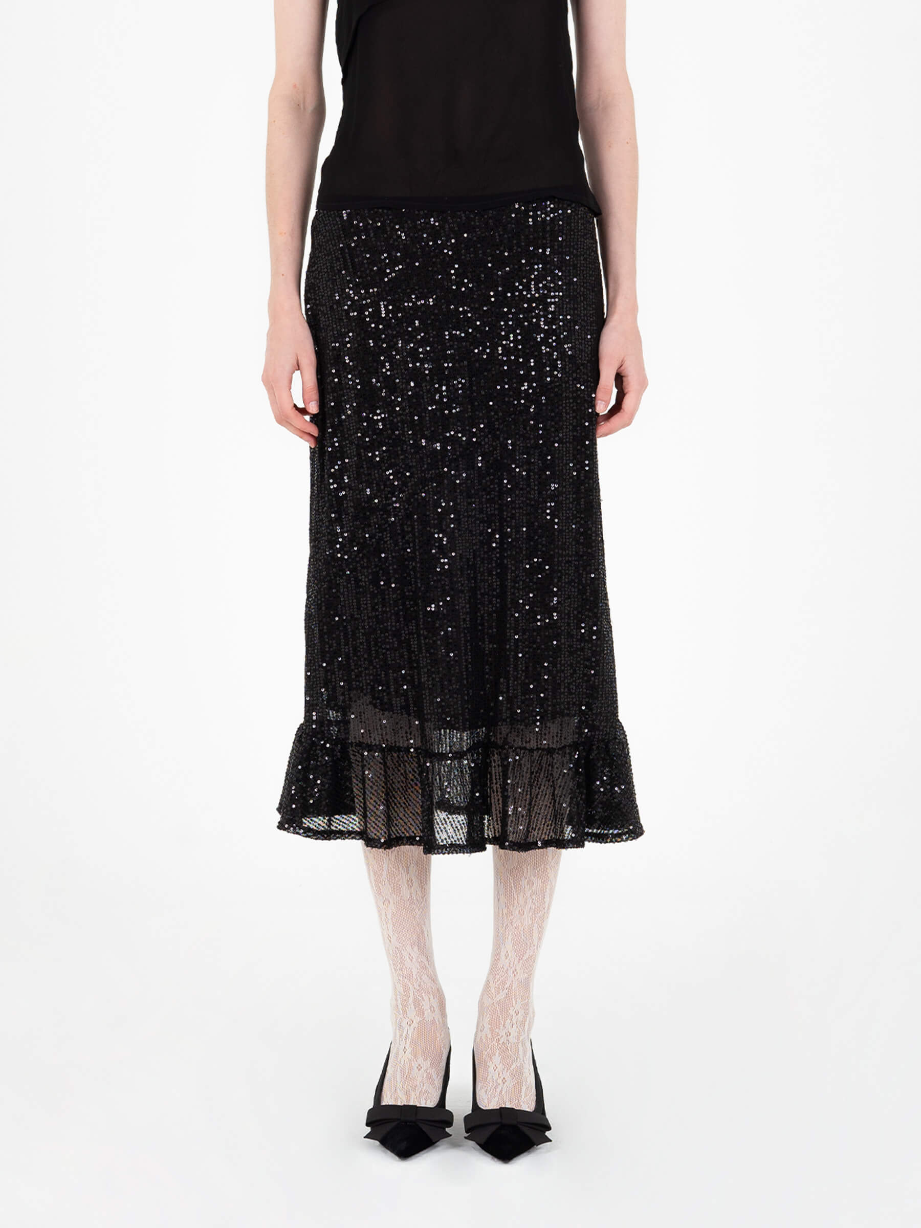 Carmensays Esteem Sequin Midi Skirt