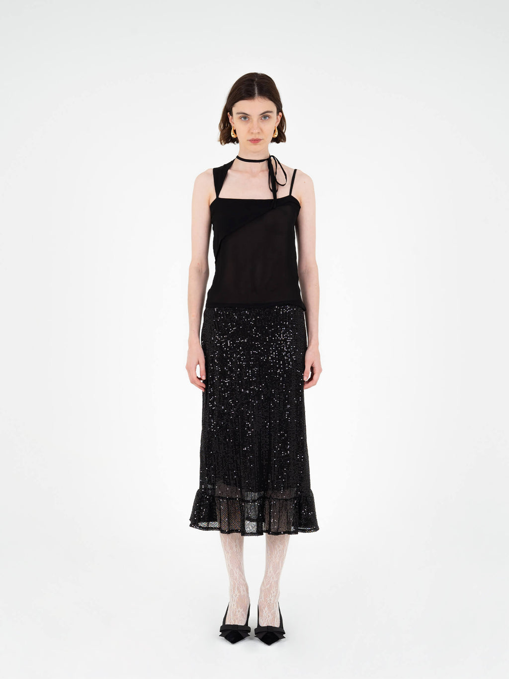 Carmensays Esteem Sequin Midi Skirt
