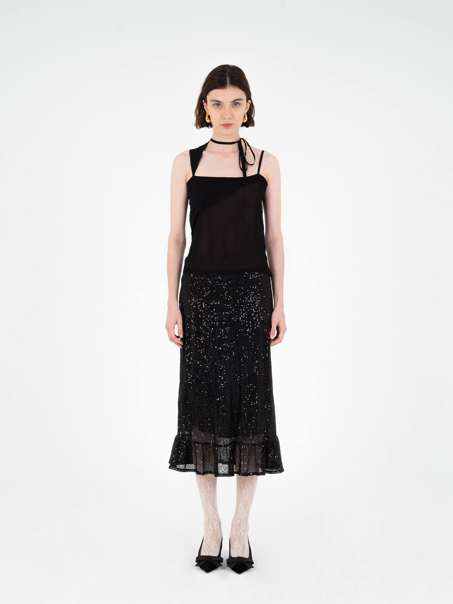Carmensays Esteem Sequin Midi Skirt