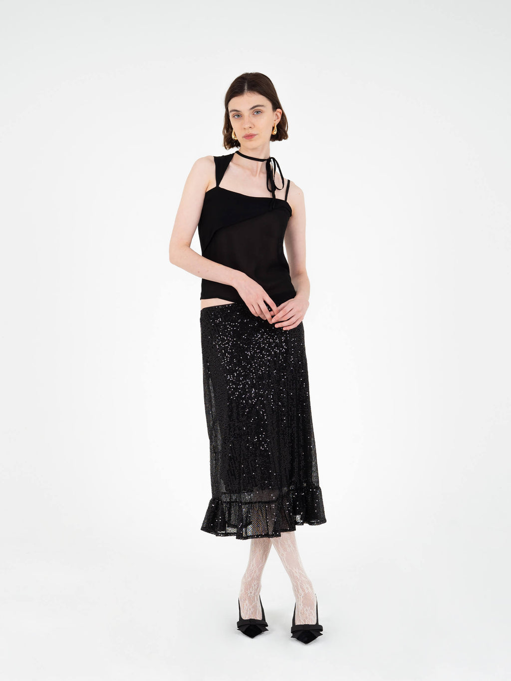 Carmensays Esteem Sequin Midi Skirt