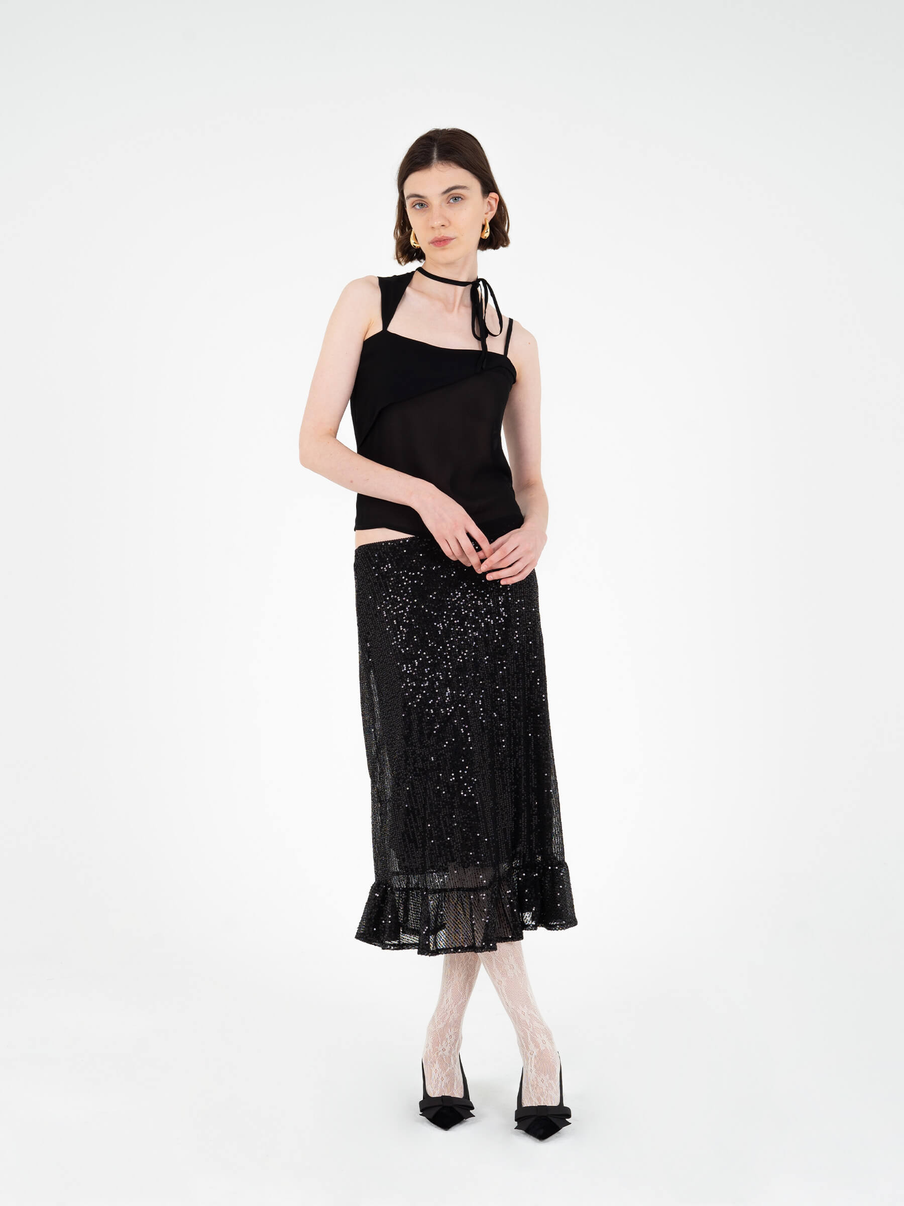 Carmensays Esteem Sequin Midi Skirt