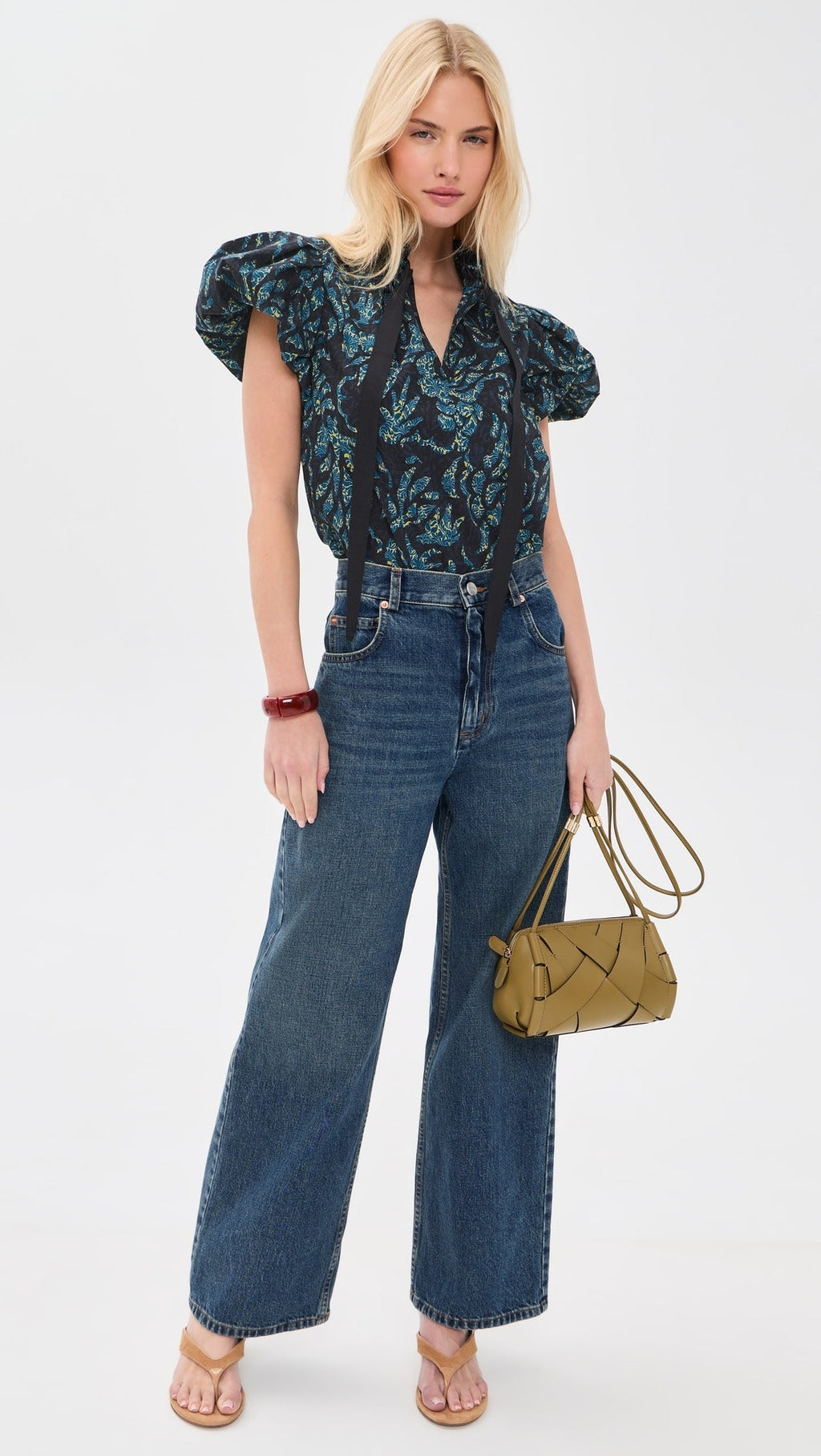 Ulla Johnson Estela Short Sleeve Cotton Top - Midnight