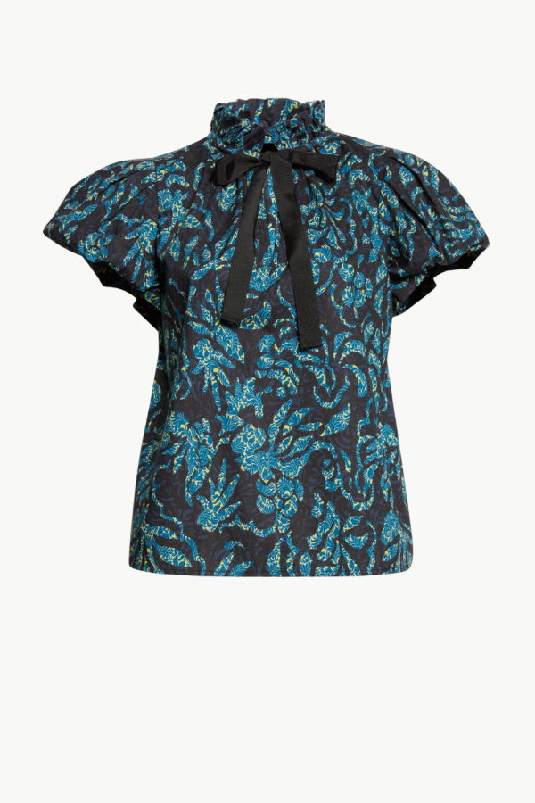 Ulla Johnson Estela Short Sleeve Cotton Top - Midnight