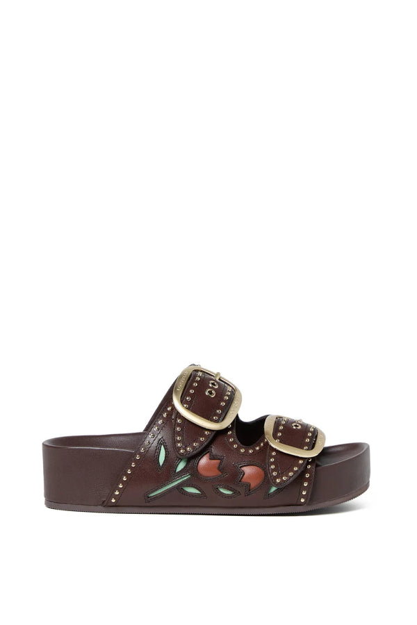 Loeffler Randall Eve Tulip Two-Band Sandal - Brown