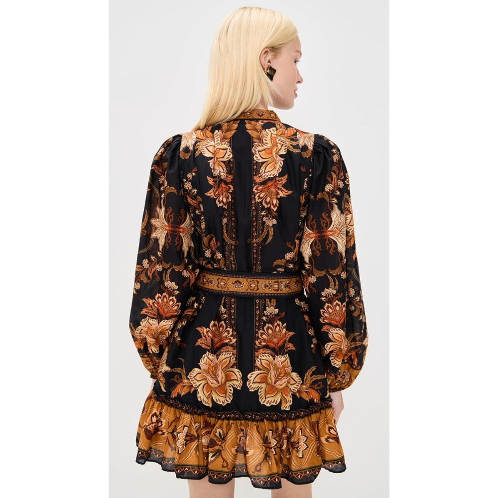 Farm Rio Majestic Garden Mini Dress - Majestic Garden Black