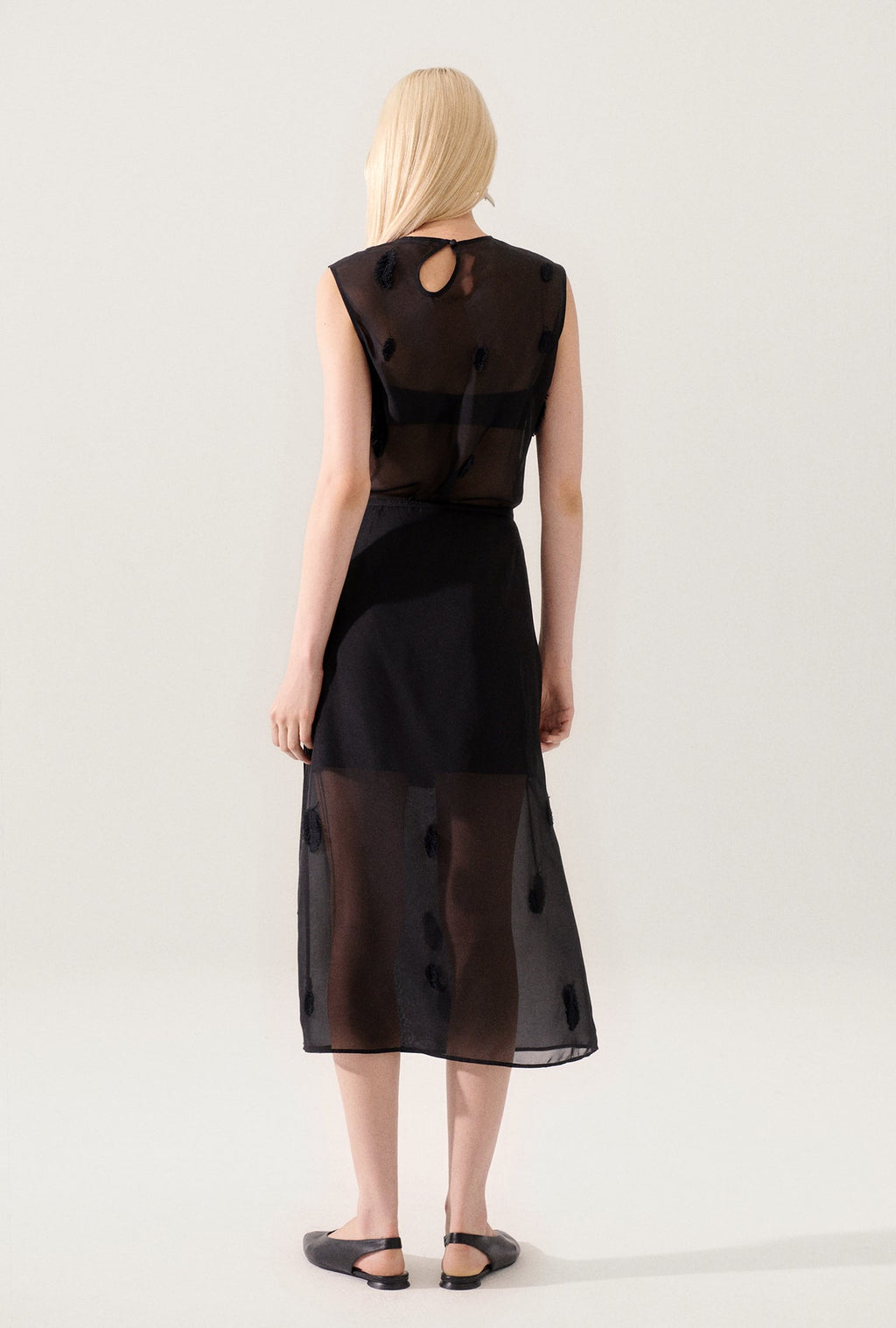 Silk Laundry Feather Wrap Skirt - Black