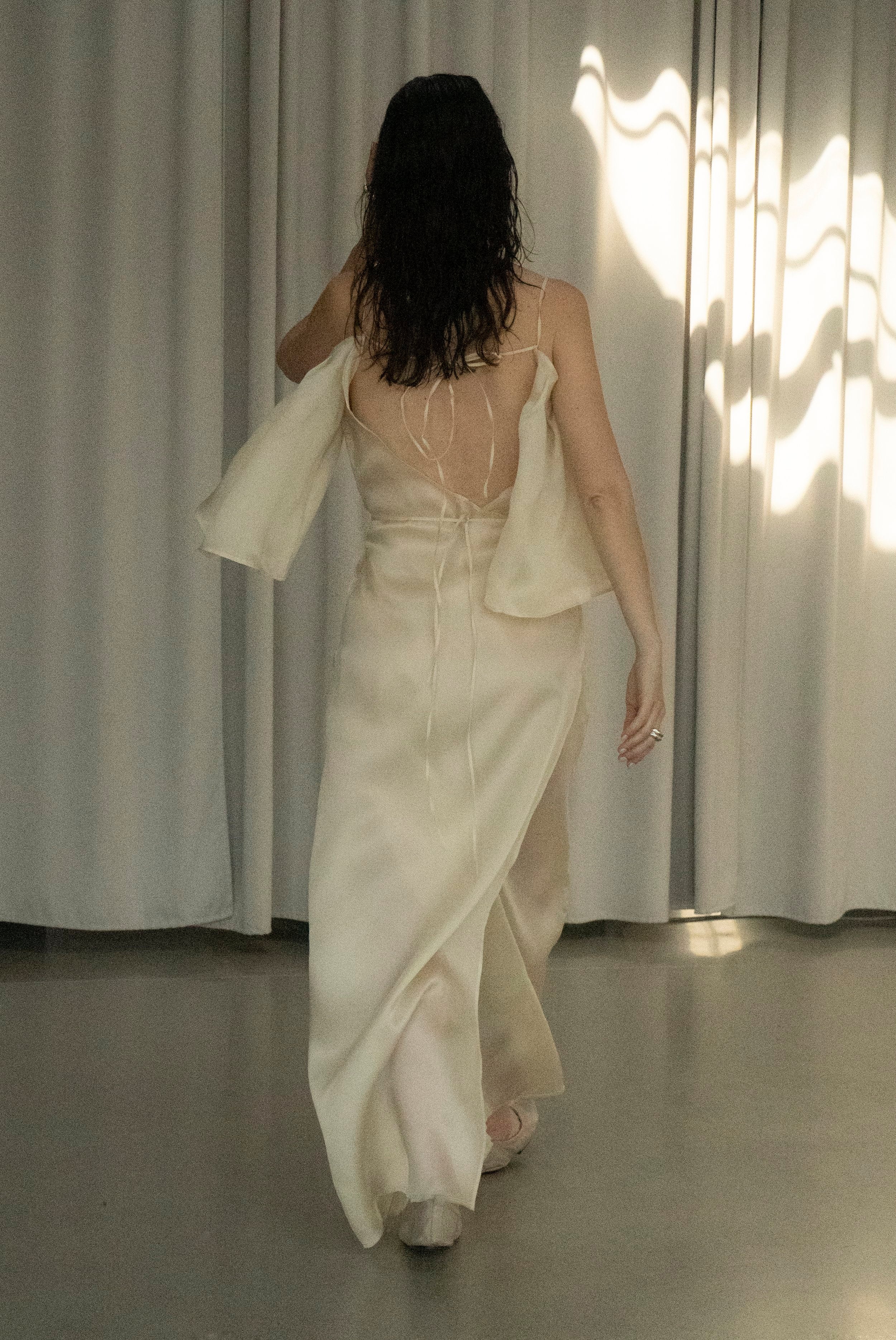 K M by L A N G E FESTIVALNYI NUDE ORGANZA DRESS - CREAM