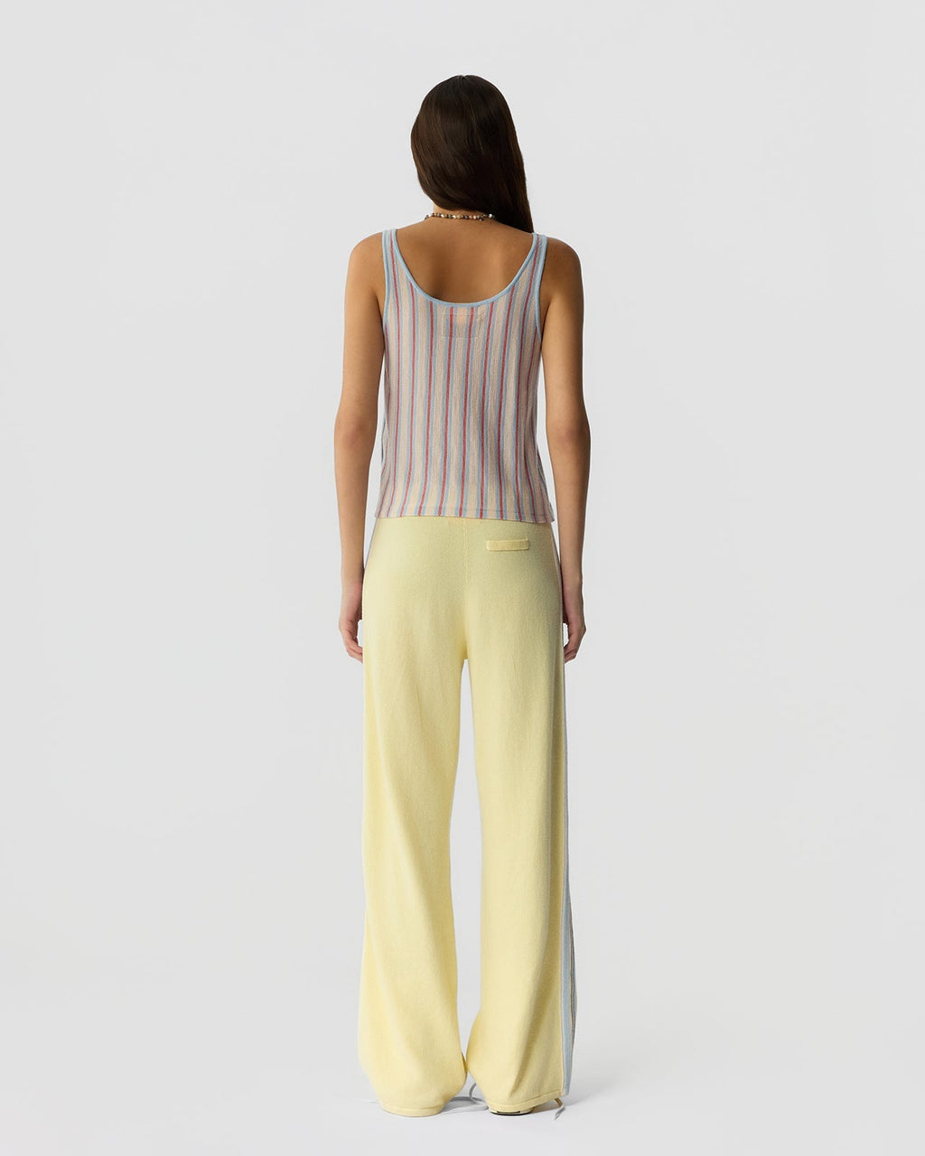 Guest in Residence Fine Stripe Tank - Clear Sky Combo
