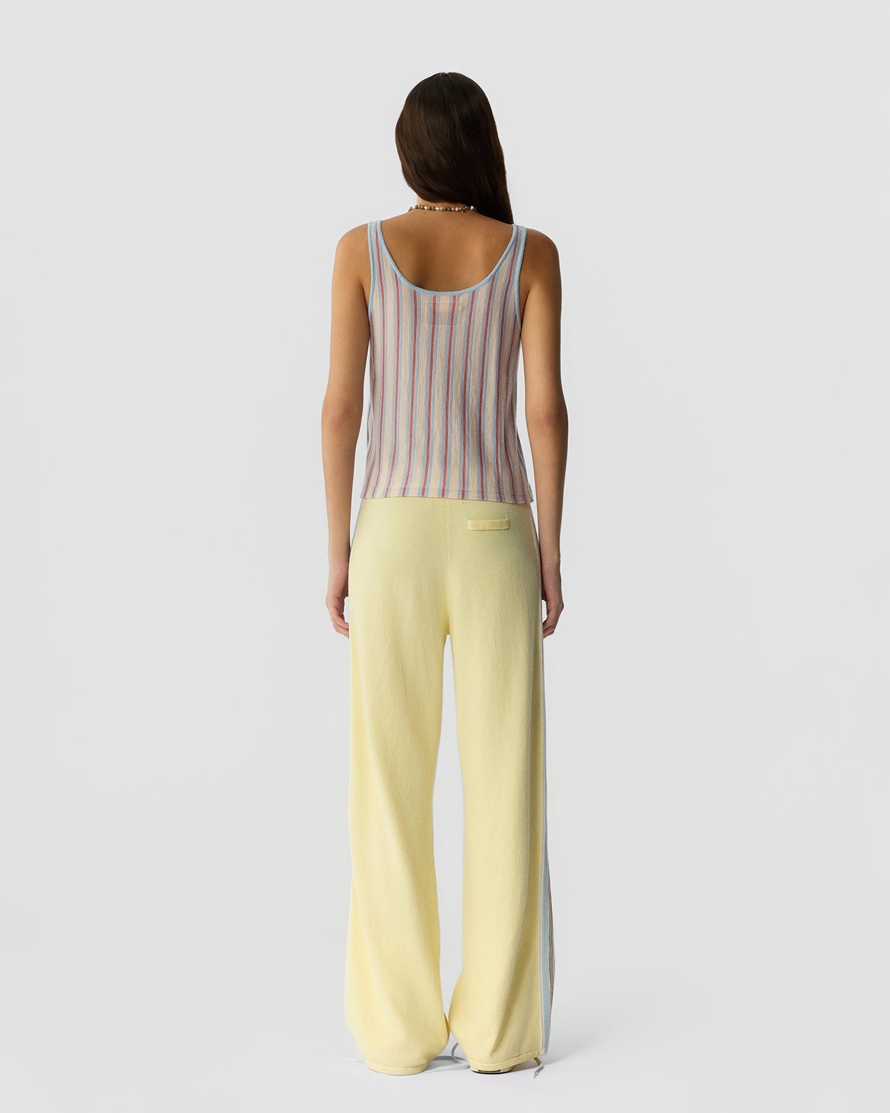 Guest in Residence Fine Stripe Tank - Clear Sky Combo